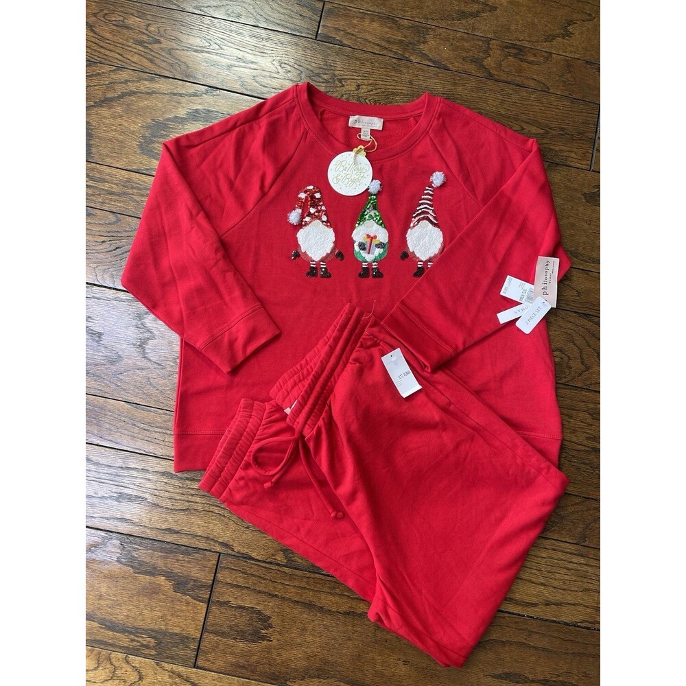Christmas Pajamas philosophy - Red XS with 2 pockets long sleeves and paints J38